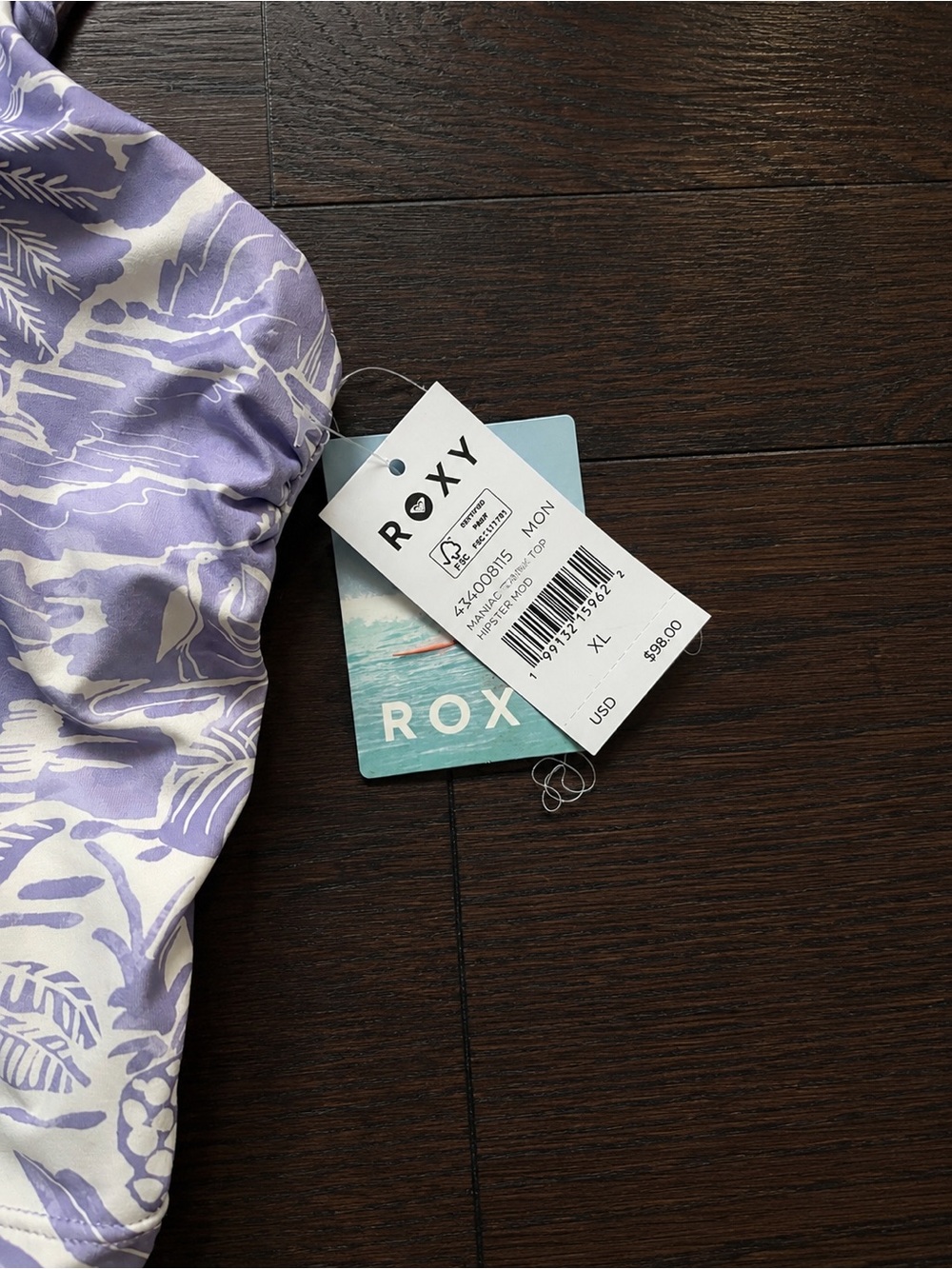 Roxy Lavender Floral Print Bikini Set - Picture 4 of 6